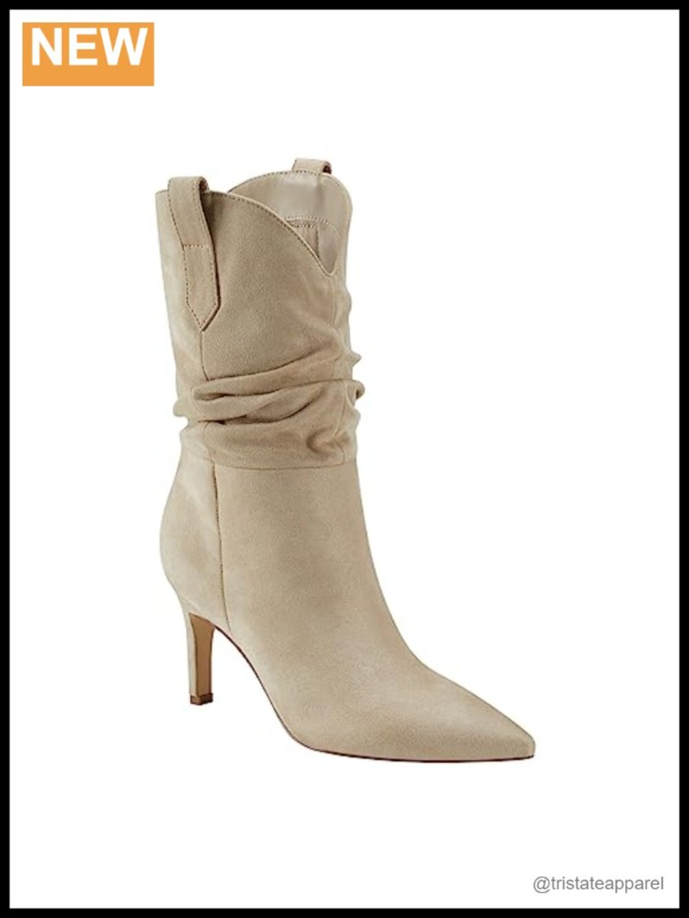 Marc Fisher Women's Suede Pointed Toe Stiletto Bootie Ankle Boots Pull On Dress
